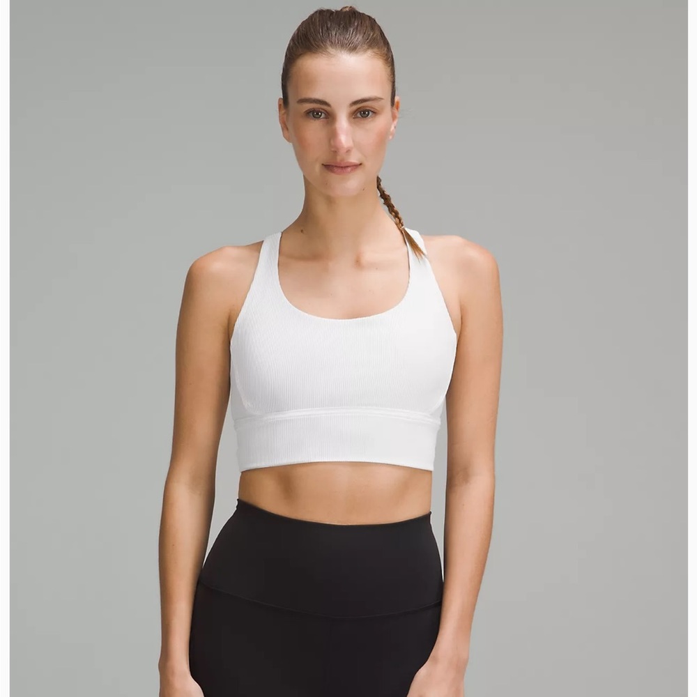 Lululemon Energy Training Longline Ribbed Bra Medium Support 4 White New